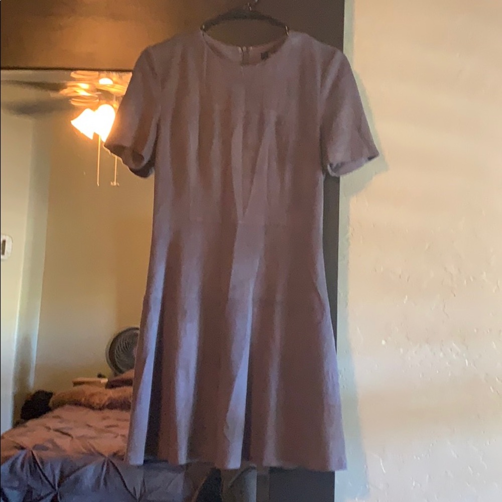 Fate grey faux suede mini dress